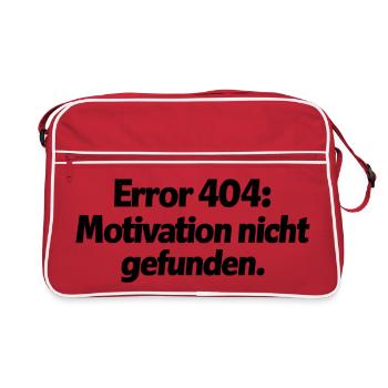 Error 404: Motivation nicht gefunden. - Retro Tasche - Rot/Weiß - Vorne