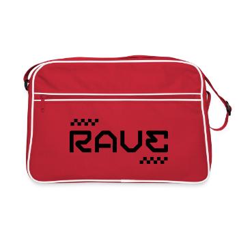 Rave Typography logo design T-Shirt - Retro Bag - red/white - Front