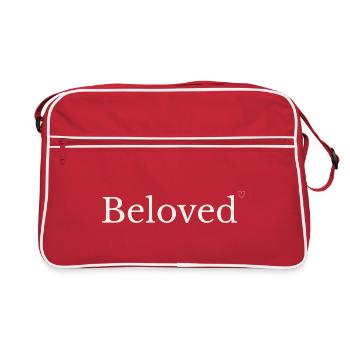 Beloved Christian | Minimalist Heart Design - Retro Bag - red/white - Front