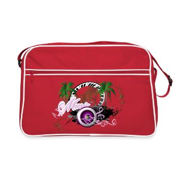 Music speaker with palm trees - Retro Bag - red/white - Front
