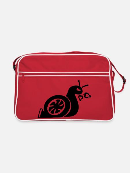 Turbo-Schnecken-Shirt - Retro Tasche - Rot/Weiß - Vorne