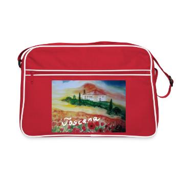 EG Toscana I Italie I Coquelicots I Aquarelle - Sac Retro - rouge/blanc - Devant