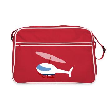 Hélicoptère blanc - Sac Retro - rouge/blanc - Devant