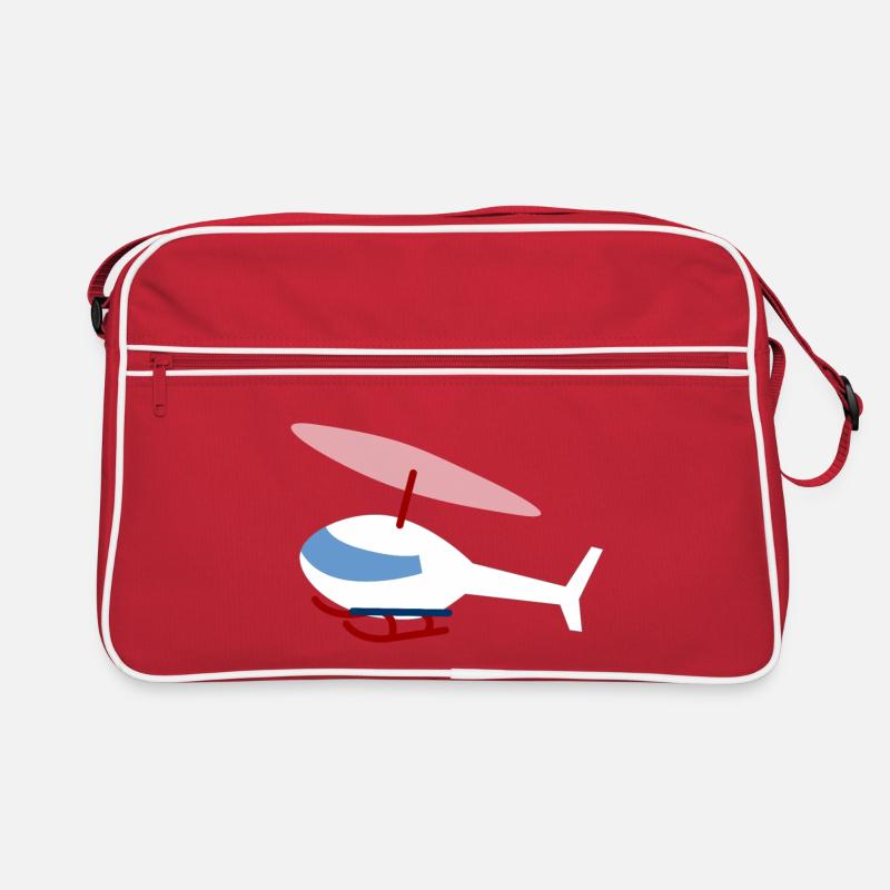 White Helicopter - Retro Bag - red/white