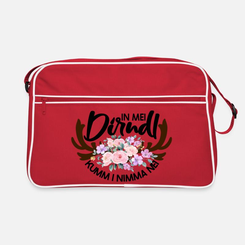 Blumenmuster mit Hirschgeweih Retro Tasche