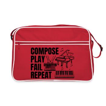 Pianist tägliche Routine - Retro Tasche - Rot/Weiß - Vorne