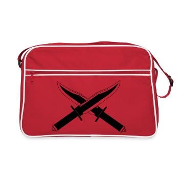 Two knives crossed standing - Retro Bag - red/white - Front