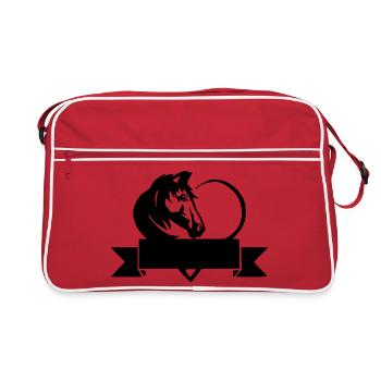 Nom du cheval Chemise Nom du cheval Cavalier Cheval - Sac Retro - rouge/blanc - Devant