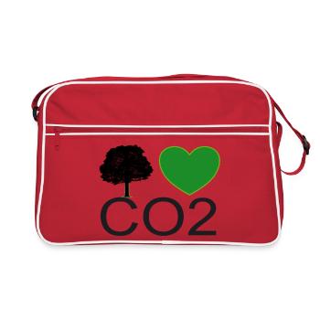 Graphique du cœur J’aime le CO2 - Sac Retro - rouge/blanc - Devant