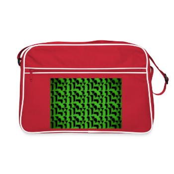 Dekopattern Formen und Objekte in Grün-Schwarz - Retro Tasche - Rot/Weiß - Vorne