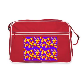 Deco pattern cube colored - Retro Bag - red/white - Front