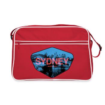 Sydney Skyline Neon - Retro Tasche - Rot/Weiß - Vorne