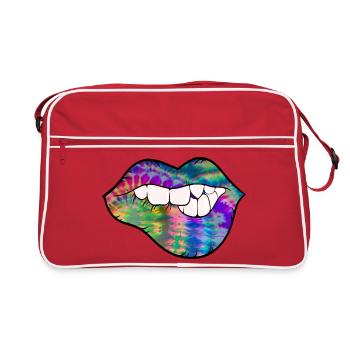 Groovy tie teinture mordant lèvre - Sac Retro - rouge/blanc - Devant