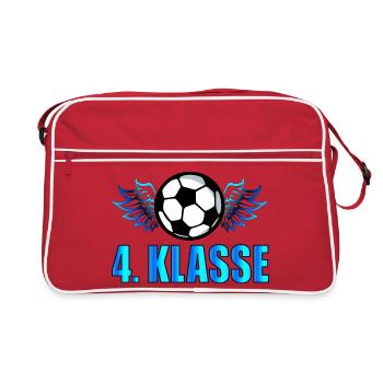 4. Klasse Hobby Fußball - VIERTKLÄSSLER - Retro Tasche - Rot/Weiß - Vorne