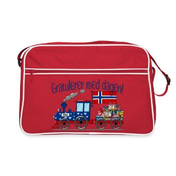 Congratulators med dagen Norway Gifts Railway - Sac Retro - rouge/blanc - Devant
