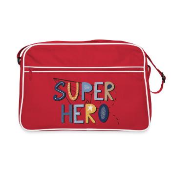 Super Hero – Starkes Design 🦸‍♂️⭐ - Retro Tasche - Rot/Weiß - Vorne