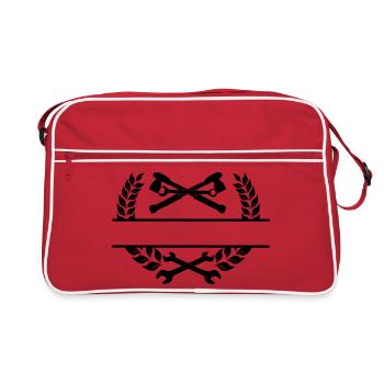 Mechanic logo garage - Retro Bag - red/white - Front