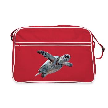 Geometrische Schildkröte Muster - Retro Tasche - Rot/Weiß - Vorne