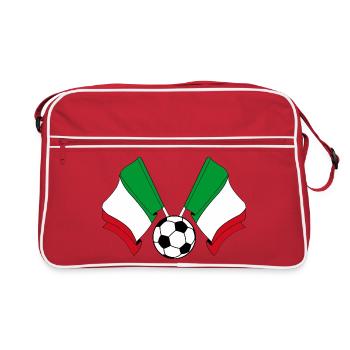 Deux drapeaux italiens Football Italie - Sac Retro - rouge/blanc - Devant