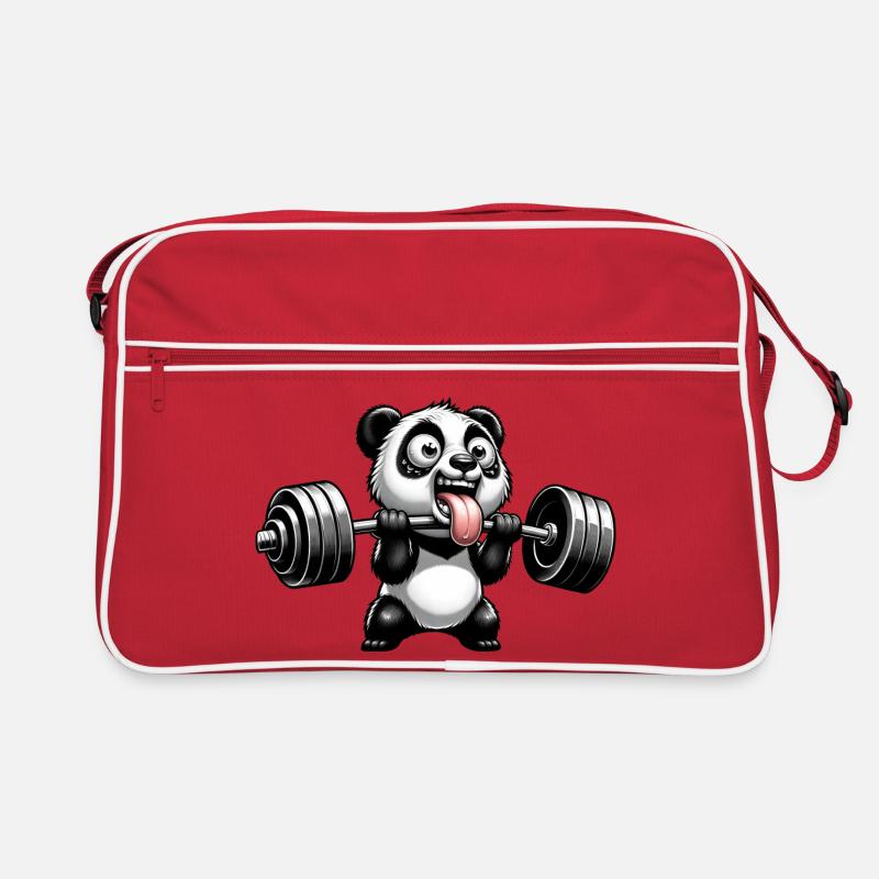 Panda Workout Strength Training Weightlifter Funny Retro Bag