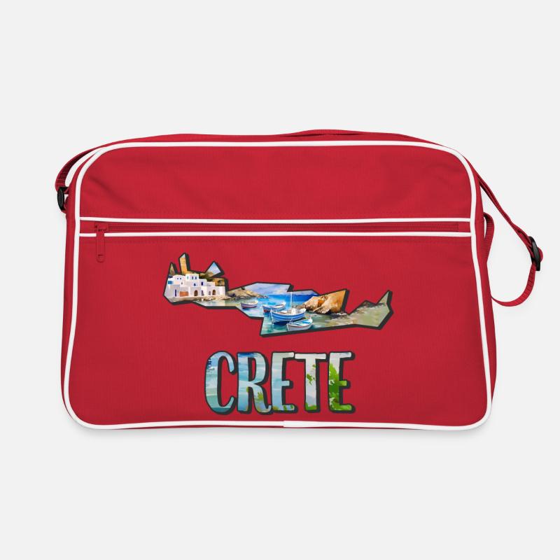 Carte à l’aquarelle Crète Sac Retro
