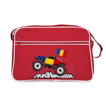 Monster Truck du drapeau roumain - Sac Retro - rouge/blanc - Devant