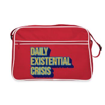Daily existential crisis – humor meets reality - Retro Bag - red/white - Front
