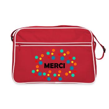 THANK YOU. THANKS. THANK YOU. ANNIVERSARY. BIRTH. - Retro Bag - red/white - Front