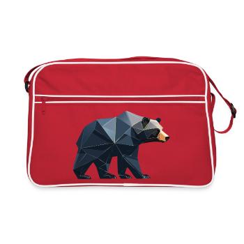 Black Bear Geo - Retro Bag - red/white - Front
