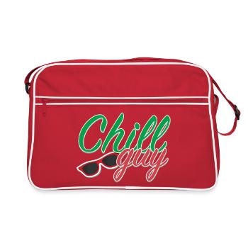 chill_guy - Retro Tasche - Rot/Weiß - Vorne