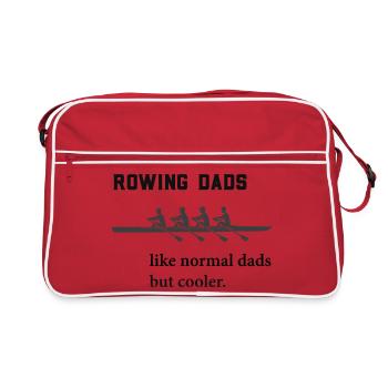 Rudern Sprüche: Rowing Dads  - Retro Tasche - Rot/Weiß - Vorne