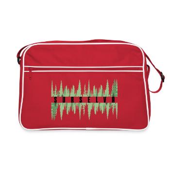 Surselva Waldgrenze - Retro Tasche - Rot/Weiß - Vorne
