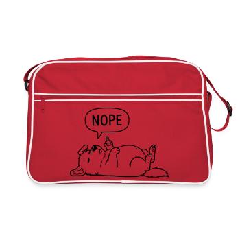 Nope Dog | Funny Middle Finger Statement - Retro Bag - red/white - Front