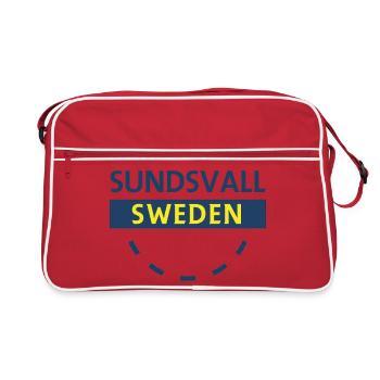 Sundsvall Sweden Emblem - Retro Bag - red/white - Front