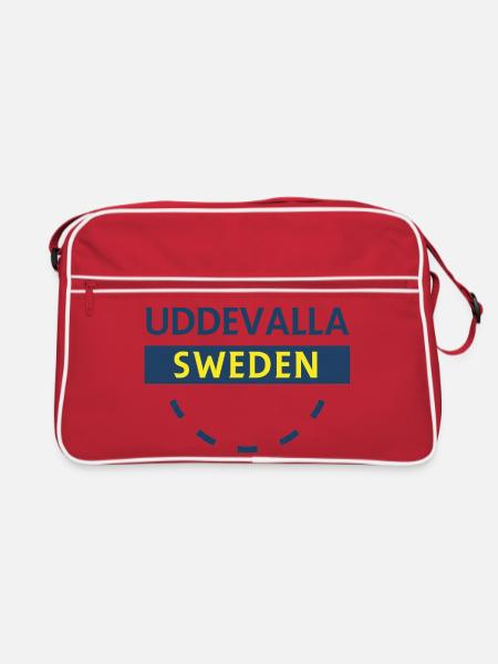 Nordic Sweden Emblem Circle - Retro Bag - red/white - Front