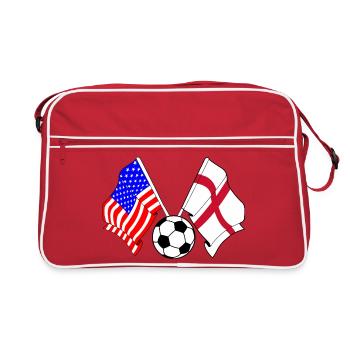 Fußball England gegen USA - Retro Tasche - Rot/Weiß - Vorne