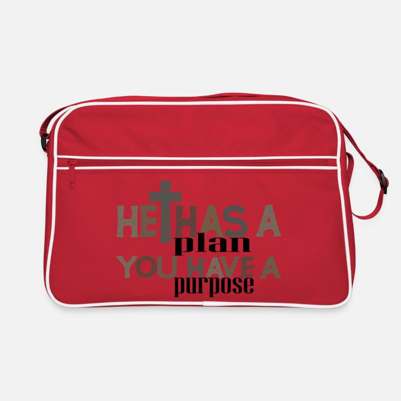 Faith Cross Typografie Tee Retro Tasche