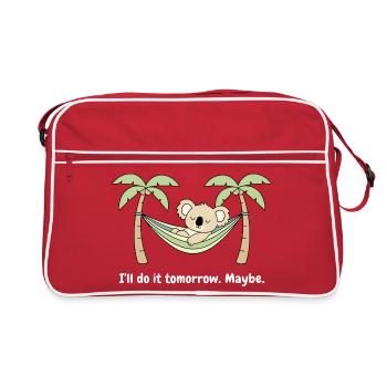 Koala dans les palmiers du hamac - Sac Retro - rouge/blanc - Devant