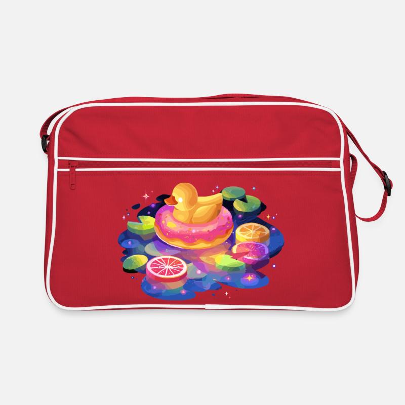 Fruity donut duck trip Retro Bag