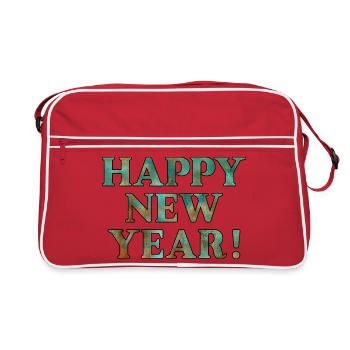 Happy New Year Wishes - Retro Bag - red/white - Front