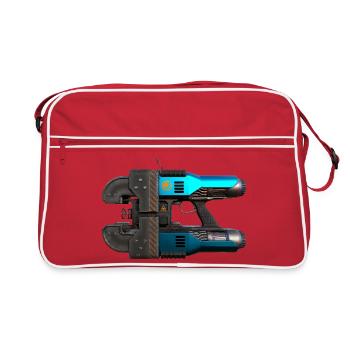 Space Drop Lasercutter - Retro Tasche - Rot/Weiß - Vorne