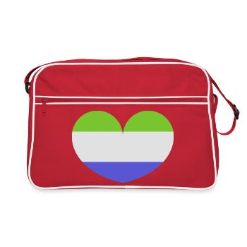 Drapeau du cœur de la Sierra Leone - Sac Retro - rouge/blanc - Devant