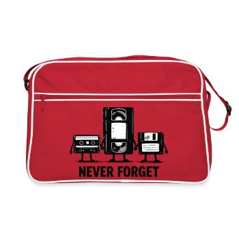 Never Forget Retro Tech - Retro Tasche - Rot/Weiß - Vorne