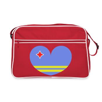 Cœur du drapeau d’Aruba - Sac Retro - rouge/blanc - Devant