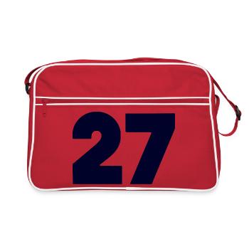 Bold 27 Numeric Emblem - Retro Bag - red/white - Front