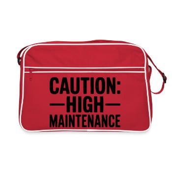 Attention : Entretien élevé - Sac Retro - rouge/blanc - Devant