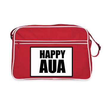 Happy AUA Typography Design - Retro Bag - red/white - Front