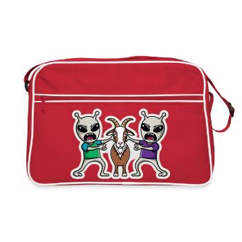 Ramasseur extraterrestre : Chèvre - Sac Retro - rouge/blanc - Devant