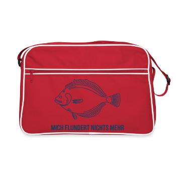  Mich Flundert Nichts Mehr Lustiger Flunder Spruch - Retro Tasche - Rot/Weiß - Vorne