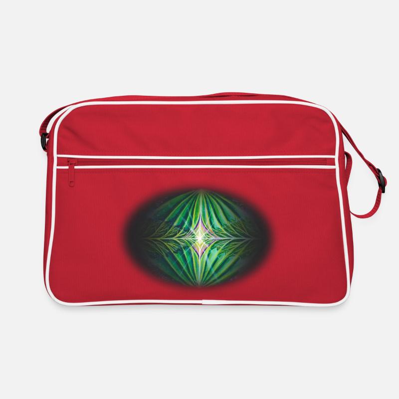 Symmetrical Leaf Art | Botanical Abstract Design - Retro Bag - red/white